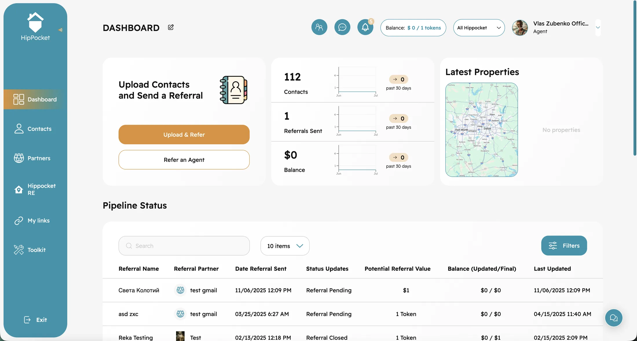HipPocket dashboard